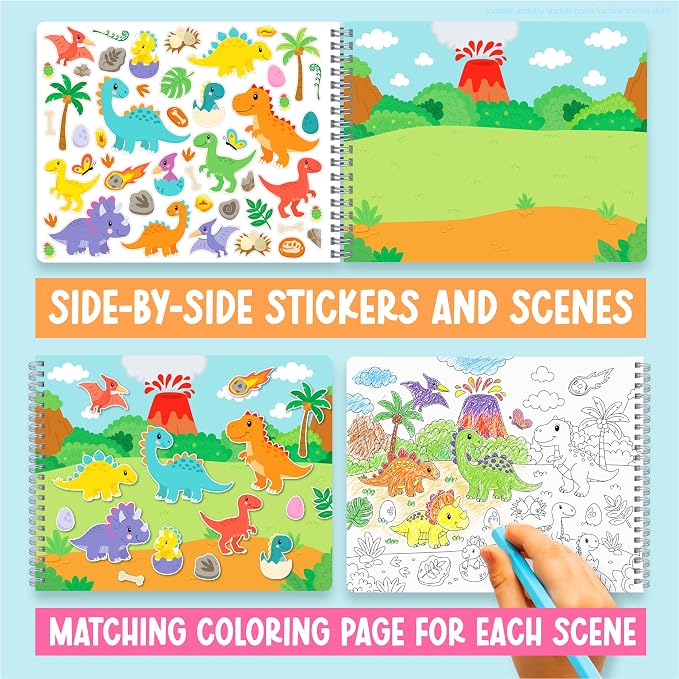 Sticker Books for Toddlers 2-4 Years Screen Free Activities Toddlers 3-5 | Toddler Sticker Book Preschool Learning Activities, Kids Stickers Ages 2-4, Quiet Activity Book, Kids Travel Activities