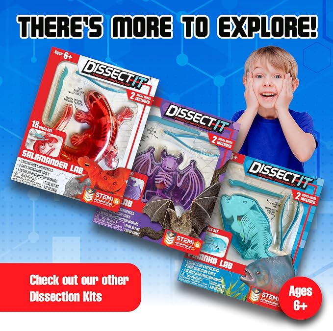 Dissect-It, Shark Dissection Kit, STEM Toys for Kids, Ages 6+ | Shark Anatomy, Examine Realistic Organs & Complete Skeleton, Then Rebuild with 2 Gel Refill Packs for STEM Learning