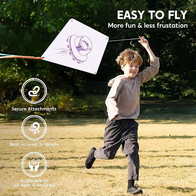 SYNCFUN 6 Packs DIY Kites for Kids with 10 Color Markers, Kids Making Craft Kits Bulk, Decorating Coloring Party Pack, Beach Kite Easy to Fly for Outdoor Games and Activities