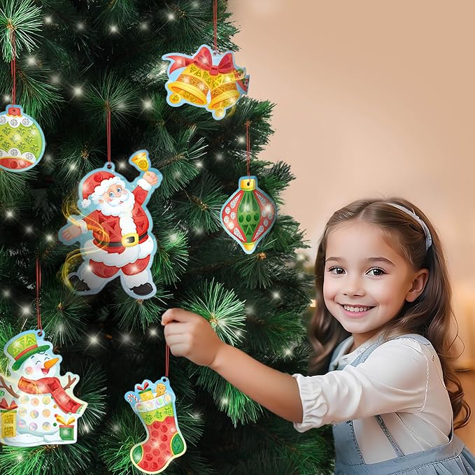 Imagimake Mirror Mosaic - Christmas, 10 Templates, Foil Stickers | DIY Holiday Craft Activity for Kids, Screen-Free Creative Play, Christmas Gift for Girls & Boys Ages 3,4,5,6,7,8 Years Old