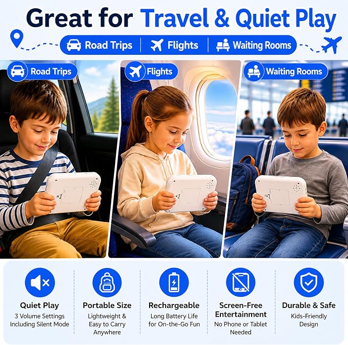 Rechargeable Electronic Brain Game with 300 Original Challenges,Hand held Puzzle Games for Kids Adult Teen Seniors-Road Trip Activities&car&Airplane&Travel Offline Games for Kids 8-12