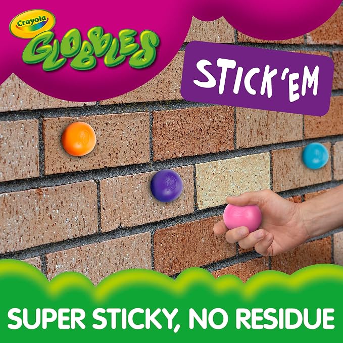 Crayola Globbles Squish Toys (16ct), Sticky Stress Ball for Adults & Kids, Squishy Balls, Calming Sensory Gift for Stress Relief