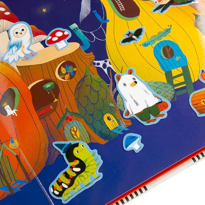 Mudpuppy Pumpkin Village Sticker Play Activity Set – Reusable Sticker Set Featuring Fun Fall Pumpkin Scene