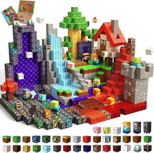 Magneverse Magnetic Blocks - 150 PCS Magnetic Building Blocks for Kids, Magnet Building Cubes for Boys Girls, STEM Montessori Sensory Toys Stacking for 3 4 5 6 7 8 9 10 11 12 13 Birthday Gift