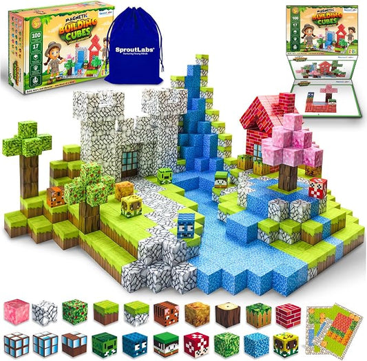 Magnetic Blocks, Magnetic Building Blocks for Kids, Building Blocks for Girls and Boys, Building Toys, Toddler Toys, Building Game Sensory Kids Ages 4 5 6 7 8 9, 100 Pcs | Building Toys, Toddler Toys, Building Game Sensory Kids, Open-ended construction