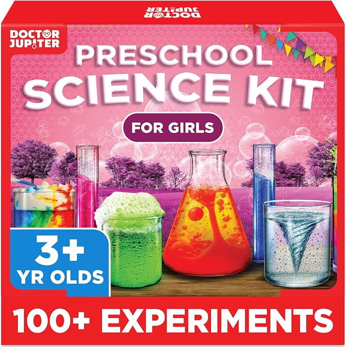 Doctor Jupiter Preschool Science Kit for Girls Ages 3-5, Birthday Gift | Science Kits for Kids Ages 3-5, 100+ Experiments, Birthday Gift Ideas for Girls Ages 3,4, Learning & Educational Toy