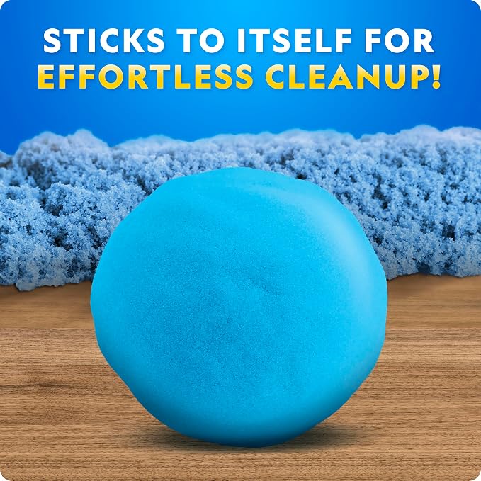 National Geographic Moon Sand 24 Lb. Bulk Play Set with 6 Castle Molds | Blue Color, 24 Lbs. of Moldable Play Sand, 6 Castle Molds, No-Mess Sensory Activity, Sensory Bin Filler, Creative Building