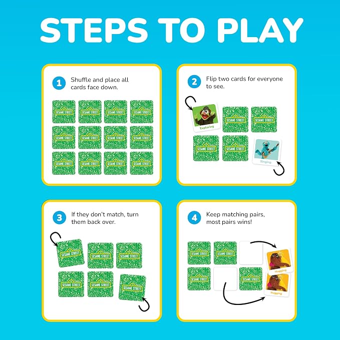 MasterPieces Kids Games - Sesame Street Matching Game - Fun for Kids and Family - Laugh and Learn