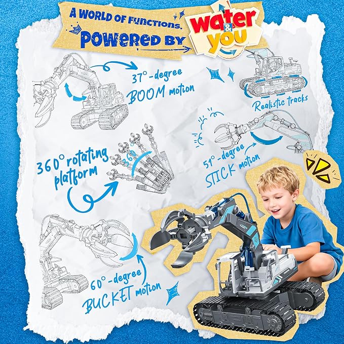 Hydraulic Grab STEM Building Toy, 130 Pcs Engineering Kit for Kids 8+ | DIY Construction Kit, Hydraulic Robot Arm, No Battery Required, Mechanical Learning, Assembly Toy, STEM Engineering Activity