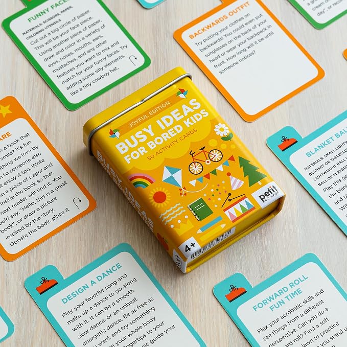 Petit Collage: Busy Ideas for Bored Kids - Joyful Edition - Includes 50 Ideas to Cure Boredom - Active, Creative, and Silly Activities - Great for Kids 4+