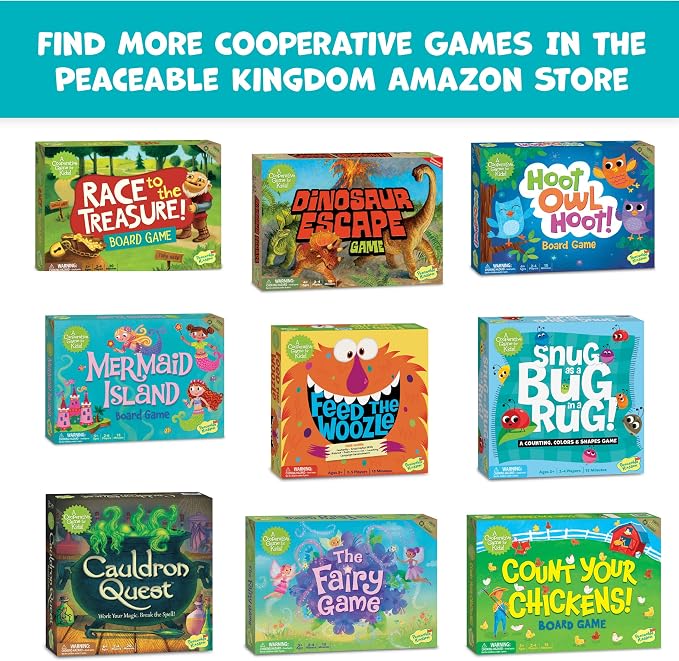 Peaceable Kingdom Mermaid Island Award Winning Cooperative Board Game for 2 to 6 Kids Ages 5+ | Award-winning cooperative game—collect the wands and free the mermaids before the sea witch wins. For 2-6 kids, ages 5+