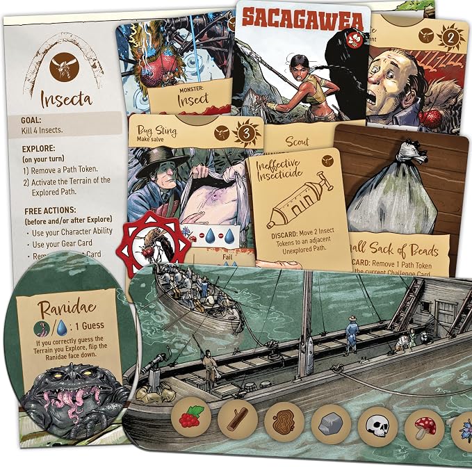 Corps of Discovery: Insecta Expansion – Giant Insect Encounter for the Cooperative Board Game | 1–4 Players | Giant Insect Encounter for the Cooperative Board Game, 1–4 Players, Comes with new Character, Gear, and Destiny cards!