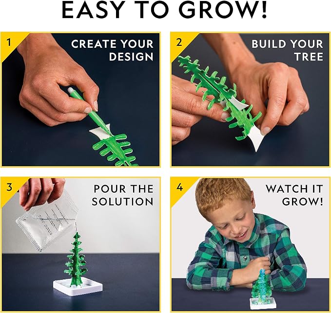 National Geographic Crystal Growing Craft Kit to Create a Crystal Garden | Fast 6-Hour Growing Time, Colorful Crystal Garden, Art Project, Real Geode Specimen, STEM Crafts for 8-12, Birthday Gift