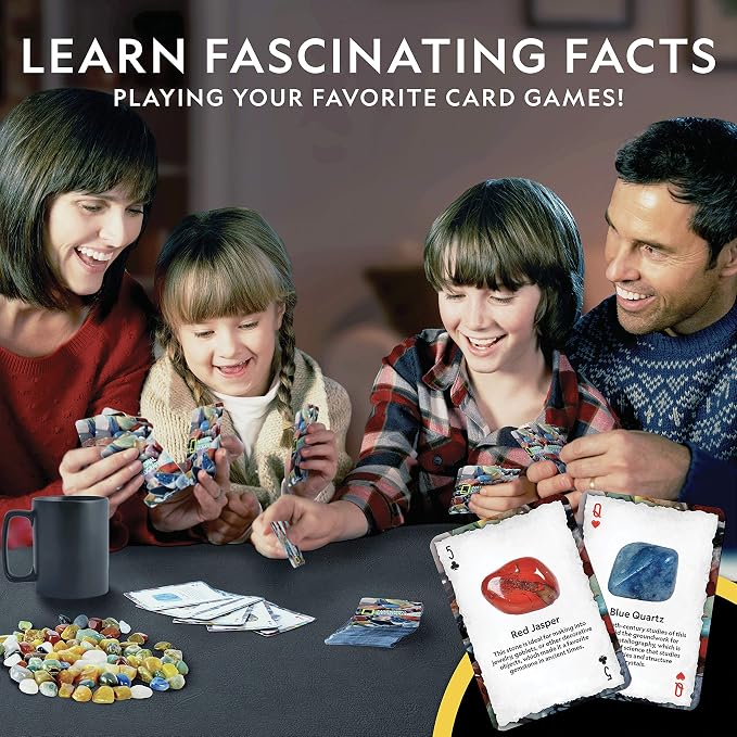 National Geographic Rock Bingo and Gemstone Trivia Game for Kids | 150+ Rocks and Minerals, Rock Bingo, Mineral Memory, Gemstone Trivia and Card Games, Geology Learning, Family Game