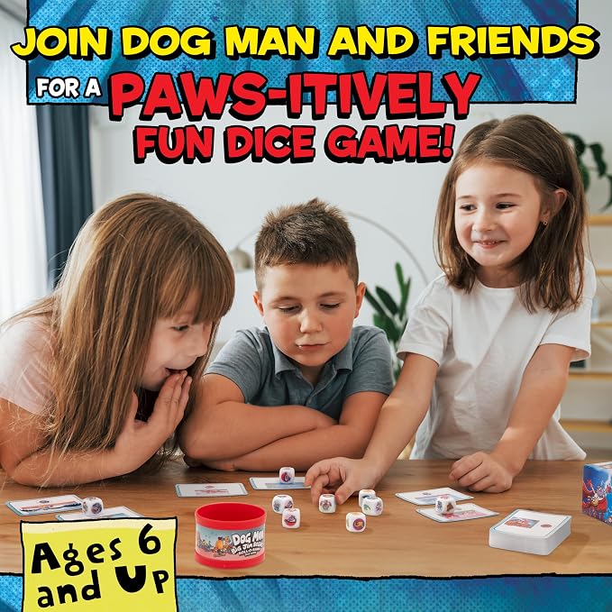 Dog Man Big Jim Begins Roll-O-Rama Dice Game, Family Game, Ages 6+