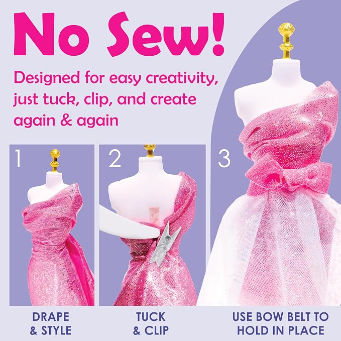 Creativity for Kids Designed by You Glam Studio: Girls' Fashion Designer Craft Kit for Ages 6-8, DIY Arts and Crafts for Kids, Birthday Gifts for Girls, Girl Toys