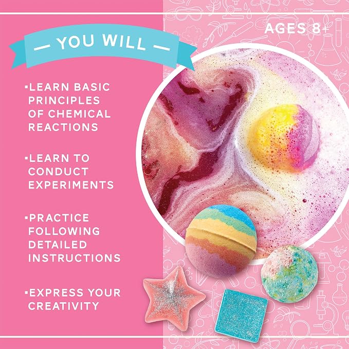 MindWare Science Academy Deluxe Shimmer Lab – Kit Includes 40pcs to Teach Kids & Teens Cosmetic Chemistry - Boys & Girls Make DIY Bath Bombs, Lip Balm & Soaps with eco-Friendly Biodegradable Glitter