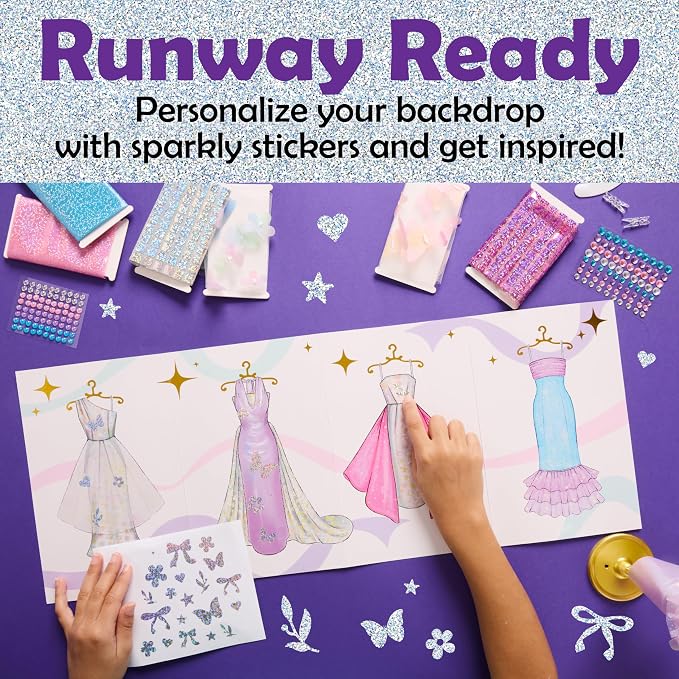 Creativity for Kids Designed by You Glam Studio: Girls' Fashion Designer Craft Kit for Ages 6-8, DIY Arts and Crafts for Kids, Birthday Gifts for Girls, Girl Toys