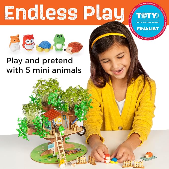 Creativity for Kids Build and Grow Tree House Craft Kit - Treehouse Playset Toy for Boys and Girls, Classic Toys for Kids (Ages 6+)