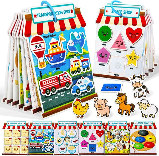 Activity Books for Toddlers 1-3|Felt Montessori Busy Book Learning Toys | Educational Busy Board for Toddlers 2-4|Preschool Color Sorting Toys for 2 year old|Sensory Baby Travel Toys Boys Girls Gift