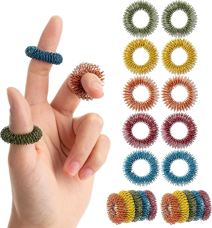 Mr. Pen- Spiky Sensory Rings, 10 Pack, Colorful | Stress Relief Fidget Sensory Toys, Fidget Ring for Anxiety, Massager, Individuals with BFRB, ADHD and Attention Disorder