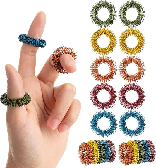Mr. Pen- Spiky Sensory Rings, 10 Pack, Colorful | Stress Relief Fidget Sensory Toys, Fidget Ring for Anxiety, Massager, Individuals with BFRB, ADHD and Attention Disorder