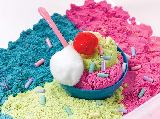 Creativity for Kids Sensory Bin: Ice Cream Shop Playset - Toddler Learning Toys for Kids Ages 3-4+, Pretend Play Ice Cream Set, Kids Gifts for Girls and Boys