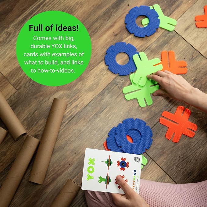 YOX Megabuilder, Creative Educational Building & Construction STEM Toy Set for Kids, Learning Toys for Children Ages 4-10, Boys & Girls Fun Gift, Classroom Supplies, 152 Parts, Storage Bin Included