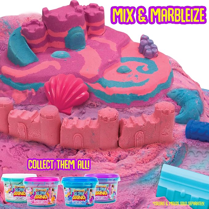 by Horizon Group USA, 1.5 lbs of Berry Scented Moldable, Stretchable, Expandable Cloud Slime, Blue & Purple Marbled, Slimy Play Sand in Reusable Bucket, Non Stick, Sensory Activity