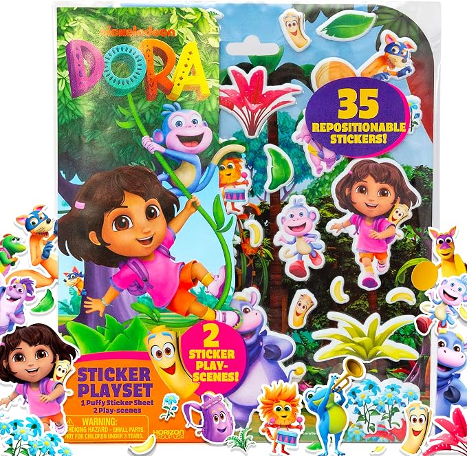 Horizon Group USA Puffy Sticker Playset for Kids, Dora