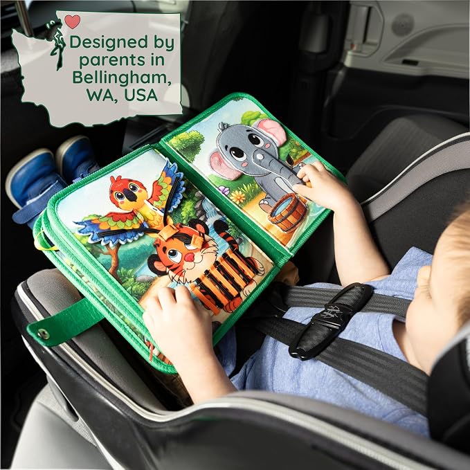 Busy Book for Toddlers – Interactive Felt Quiet Book with Narrated Story & Song – Montessori Busy Board Book – Educational Gift & Travel Toy – Sensory Activity for Car Seat, Car Ride & Airplane Travel