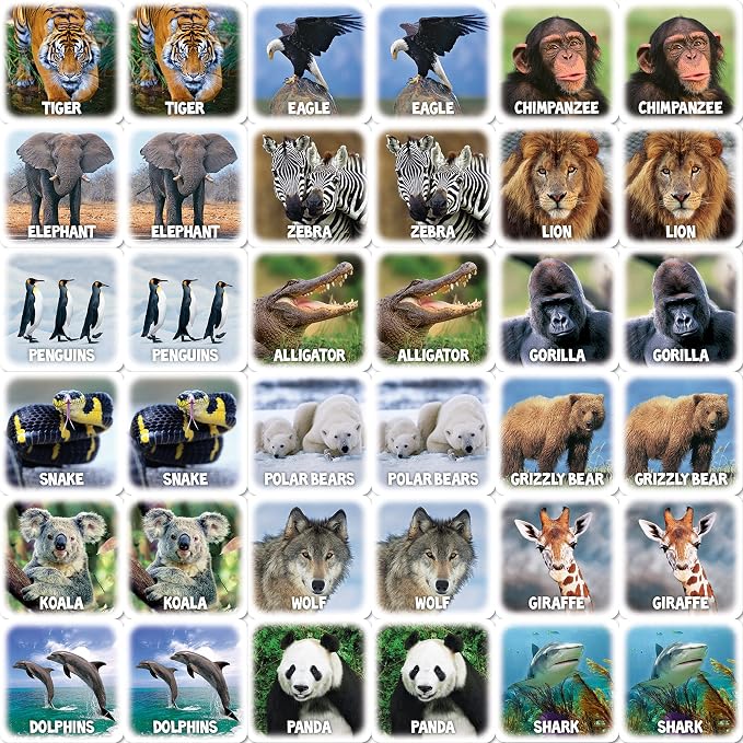 MasterPieces Kids Games - World of Animals Matching Game - Game for Kids and Family - Laugh and Learn