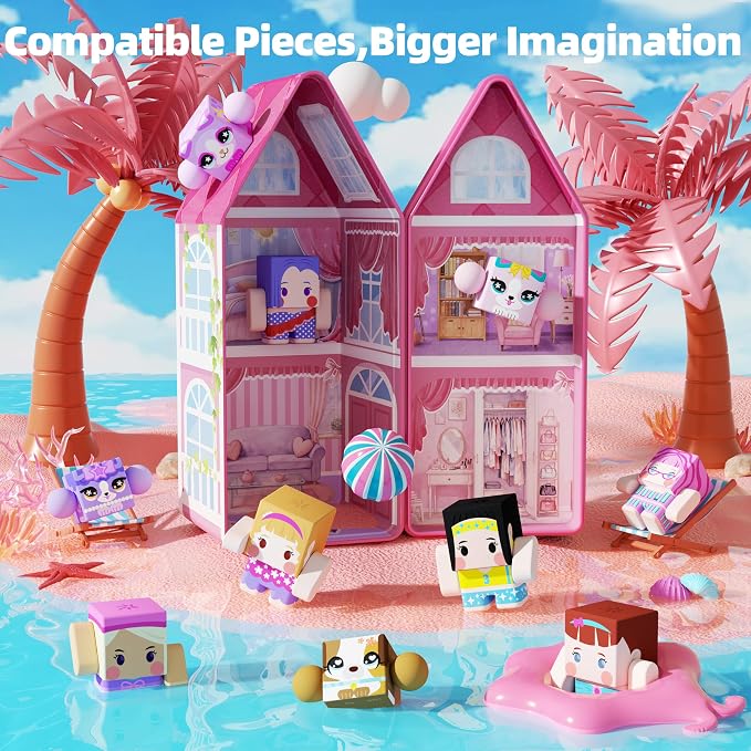 GobiDex Magnetic Travel Toys Figures Set with a Portable Tin for Girls 3+ | Princess Game, STEM Sensory, Doll House, Airplane Essential, Birthday Gift, Road Trip, Compatible, Poseable Animals & People