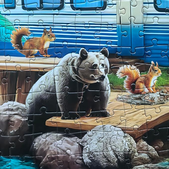 300 Pieces Puzzles for Adults - Jigsaw Puzzles for Kids - Forest Bear Adventure