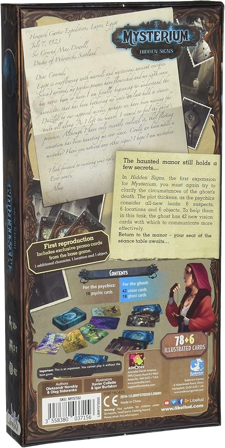Asmodee Mysterium Hidden Signs Board Game Expansion - Uncover New Mysteries and Clues in The Award-Winning Cooperative Game for Kids & Adults, Ages 10+, 2-7 Players, 42 Minute Playtime