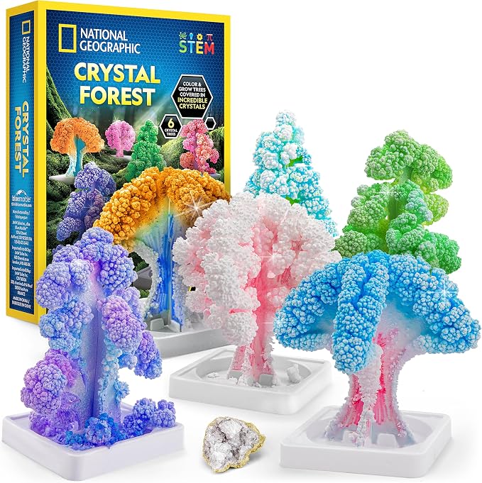 National Geographic Craft Kits for Kids - Crystal Growing Kit, Grow 6 Crystal Trees in Just 6 Hours, Educational Craft Kit with Art Supplies, Geode Specimen, STEM Arts & Crafts Kit (Amazon Exclusive) | Fast 6-Hour Growing Time, Art Supplies, Real Geode...
