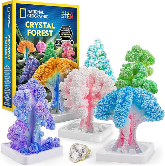 National Geographic Craft Kits for Kids - Crystal Growing Kit, Grow 6 Crystal Trees in Just 6 Hours, Educational Craft Kit with Art Supplies, Geode Specimen, STEM Arts & Crafts Kit (Amazon Exclusive) | Fast 6-Hour Growing Time, Art Supplies, Real Geode...