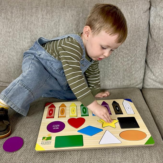 The Learning Journey: Lift & Learn Puzzle Colors & Shapes – Preschool Toys & Activities for Children Ages 3 and Up – Award Winning Educational Toy