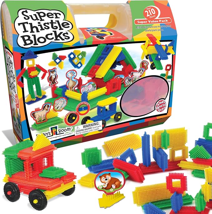 Ryan's Room Thistle Blocks – STEM Toys Building Blocks – Innovative Building Toys for Toddlers 3-5 – 210 Pieces Colorful, Chunky Interlocking Construction Set | 210 interlocking pieces, Colorful chunky blocks, Creative construction, Problem-solving ski...
