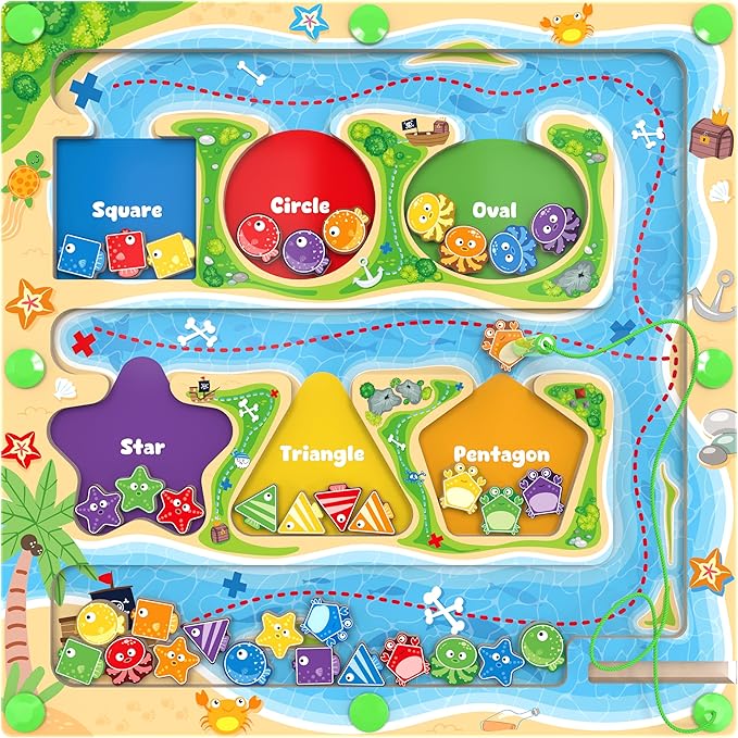 MTYOKILN Magnetic Color & Shape Maze - Montessori Toys for 3 4 5 Year Old | Color and Shape Sorting Toy, Montessori Toys for Kids Boys Girls Gifts Ages 3+, Preschool Learning Activities