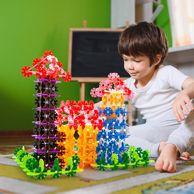 PicassoTiles 300 Piece Interlocking Disc Building Chips, STEM Toy for Kids | 300PCS, colorful connecting discs, creative block set, logic development activity, vibrant shapes, preschool ages 3 and older