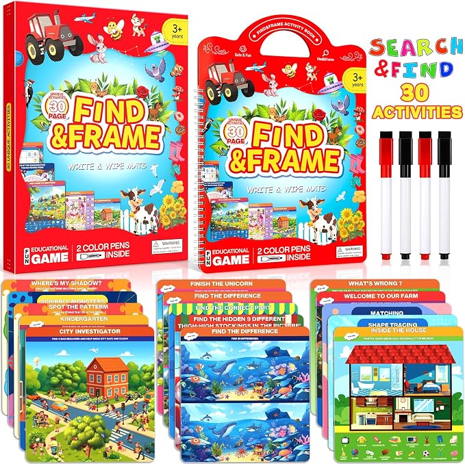 Search and Find Activity Book for Kids Ages 3-5, Toddler Toys Travel Games | Preschool Learning Activities, Kids Busy Book for Car Airplane Road Trip Essentials, Perfect Easter Christmas Birthday Gift