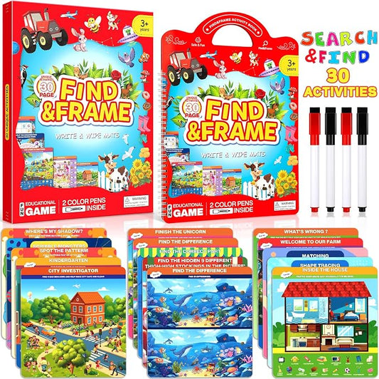 Search and Find Activity Book for Kids Ages 3-5, Toddler Toys Travel Games | Preschool Learning Activities, Kids Busy Book for Car Airplane Road Trip Essentials, Perfect Easter Christmas Birthday Gift