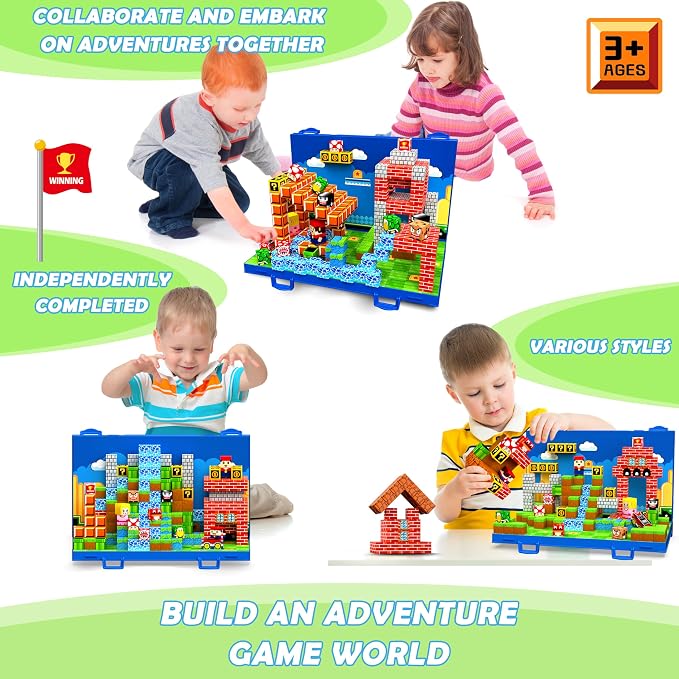 120PCS Magnetic Blocks, Magnetic Building Blocks Cubes, STEM Toy for Kid | 3D Sensory STEM Toy, Magnetic Tile with Magnetic Board for Easy Storage, Ideal Birthday Christmas Gift for Kids Aged 3 4 5-10