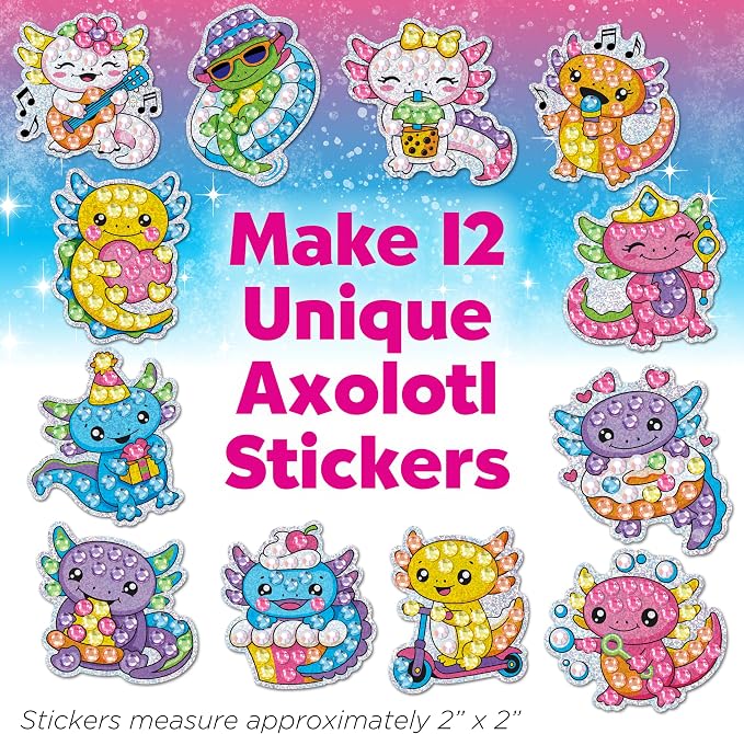 Creativity for Kids Big Gem Diamond Painting Axolotl| Mindful Summer Fun | Great Back to School Activities | Girl Toys and Crafts for Ages 6-8+