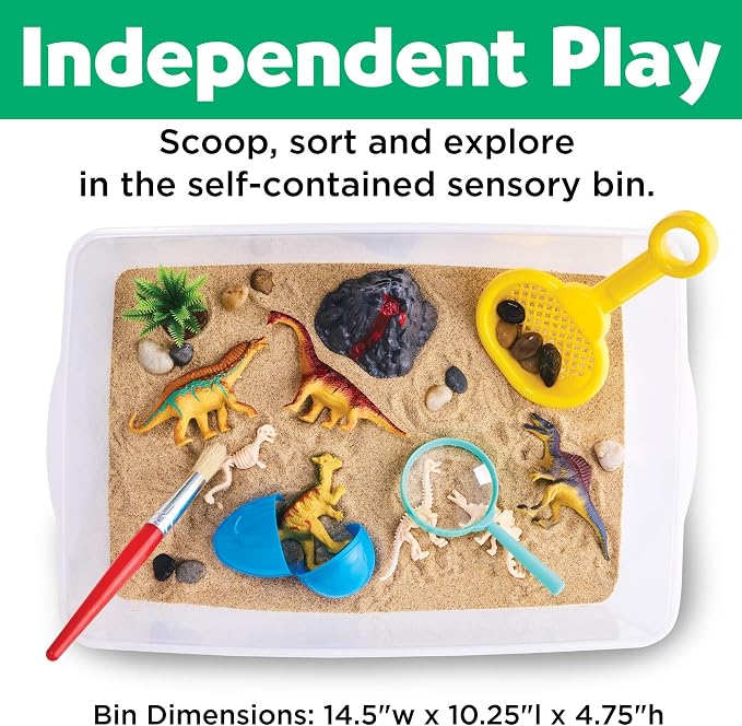 Creativity for Kids Sensory Bin: Dinosaur Dig - Toddler Sensory Toys, Sensory Bin Filler and Toddler Activities for Boys and Girls, Dinosaur Toys for Kids Ages 3-5+