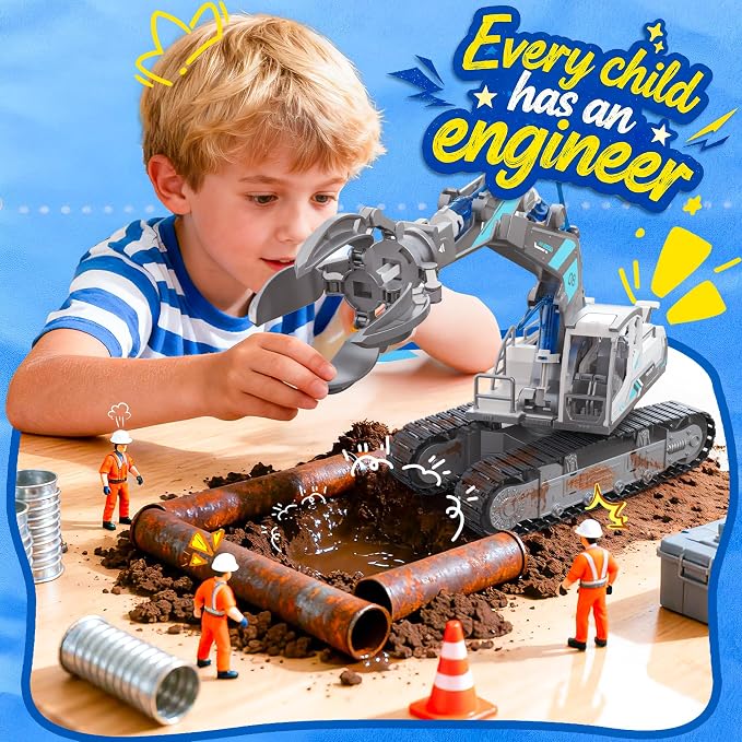 Hydraulic Grab STEM Building Toy, 130 Pcs Engineering Kit for Kids 8+ | DIY Construction Kit, Hydraulic Robot Arm, No Battery Required, Mechanical Learning, Assembly Toy, STEM Engineering Activity