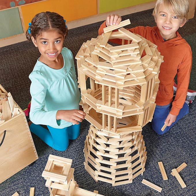 MindWare KEVA Structures 600 Planks - Free-Form 3D Building kit for Kids - Create Your own Architecture Designs with Simple Wood Blocks