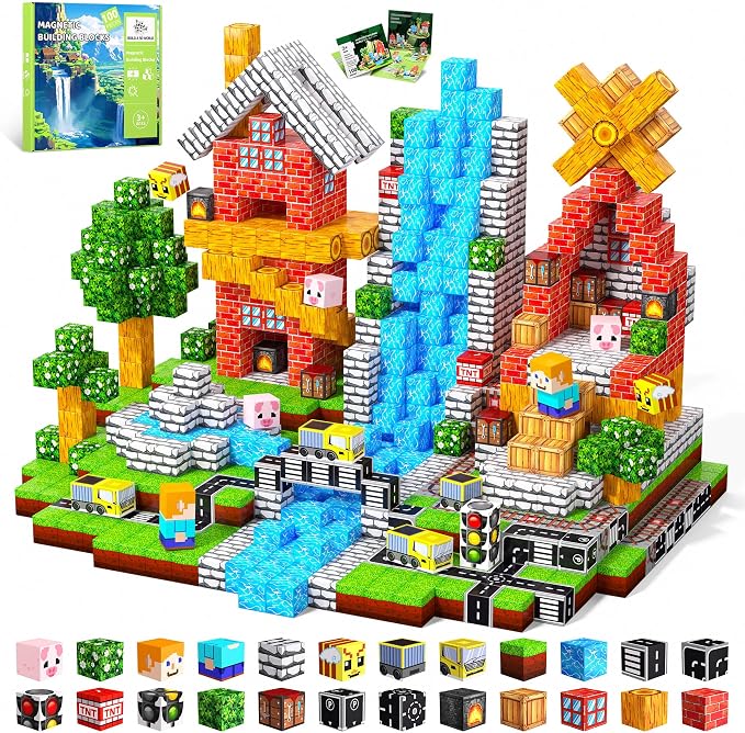Magnetic Blocks, 100PCS Toys Building Cube Birthday Gifts for Kids | Magnetic Cubes, 0.8 inches Building Blocks, STEM Construction Toys Christmas Birthday Gifts for Kids Boys Girls