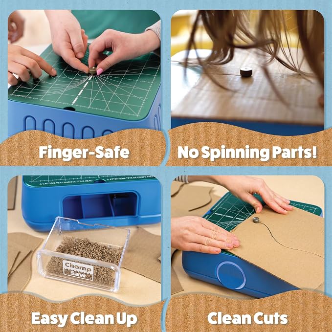 Chompshop ChompSaw Cardboard Cutter, Kid-Friendly Power Tool, Ages 5+ | No Sharp Blades, Screen-free Creative Play, 100-120V AC, Ready to Use and Award-Winning STEAM Toy